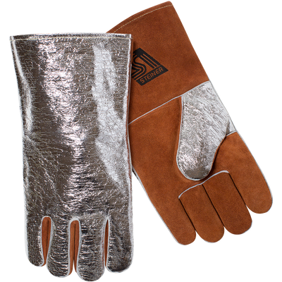 Steiner 02122 Heat Resistor™ Premium Side Split Cowhide Aluminized Back & Thumb Stick Welding Gloves