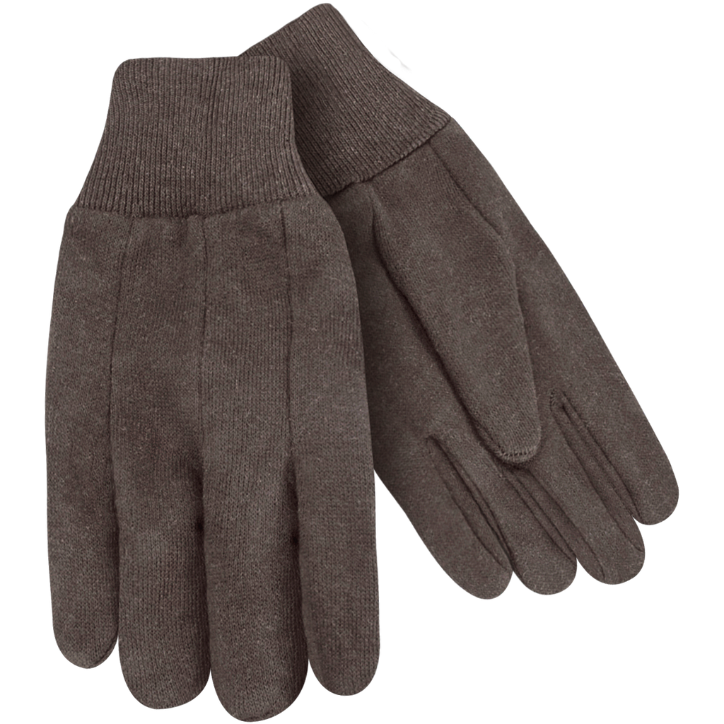 Steiner 00191 Cotton Brown Jersey 7 oz Gloves - Knit Wrist Cuff (Pair)