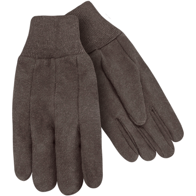 Steiner 00191 Cotton Brown Jersey 7 oz Gloves - Knit Wrist Cuff (Pair)