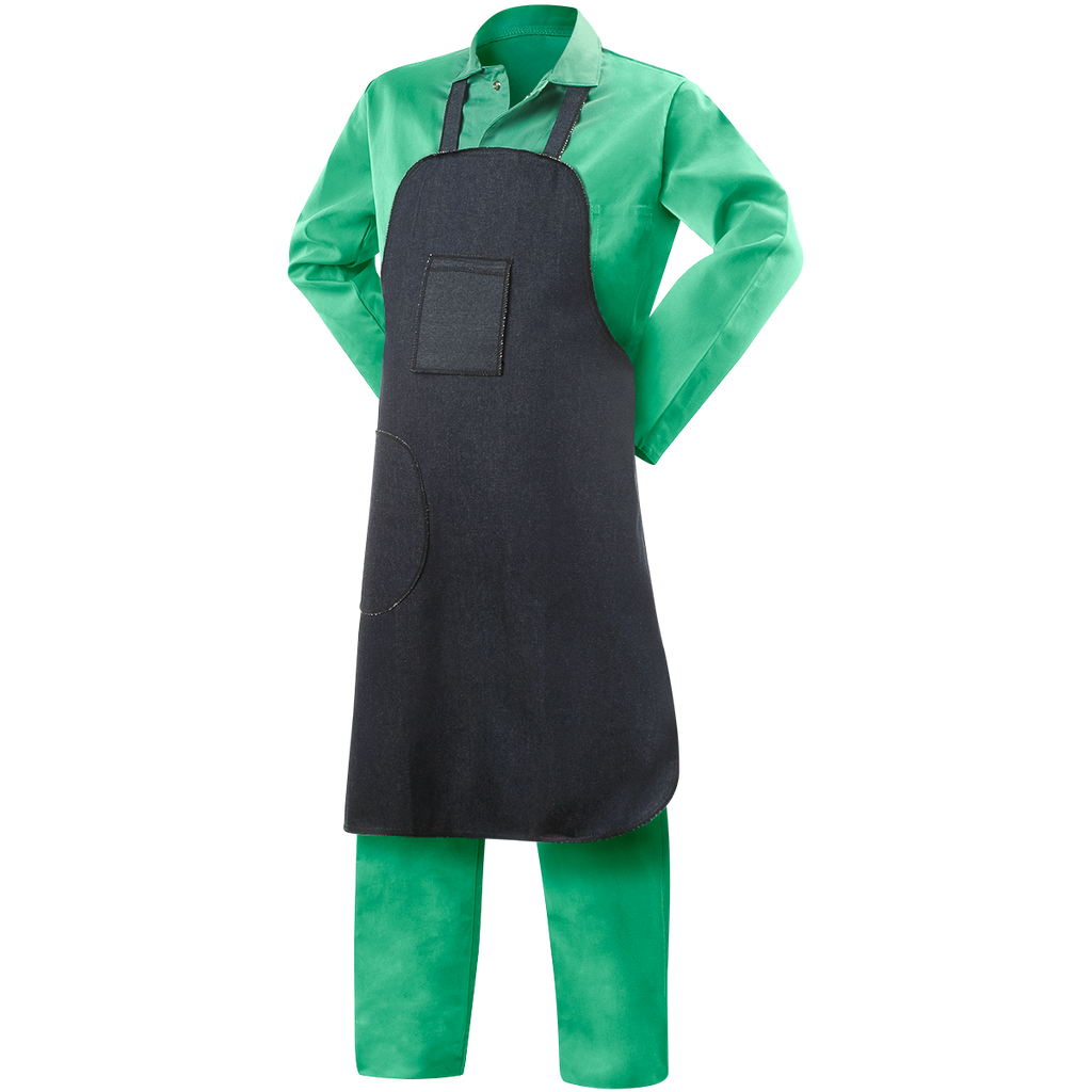 Steiner 02935 9 oz Blue Cotton Denim Shop Apron - 35"