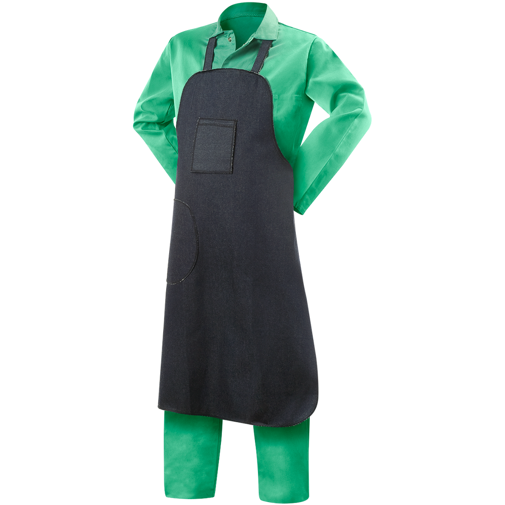 Steiner 02940 9 oz Blue Cotton Denim Shop Apron - 40"
