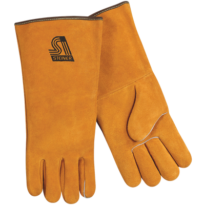Steiner 02120 Heat Resistor™ Premium Side Split Cowhide Stick Welding Gloves - Triple Layer, Wool Li