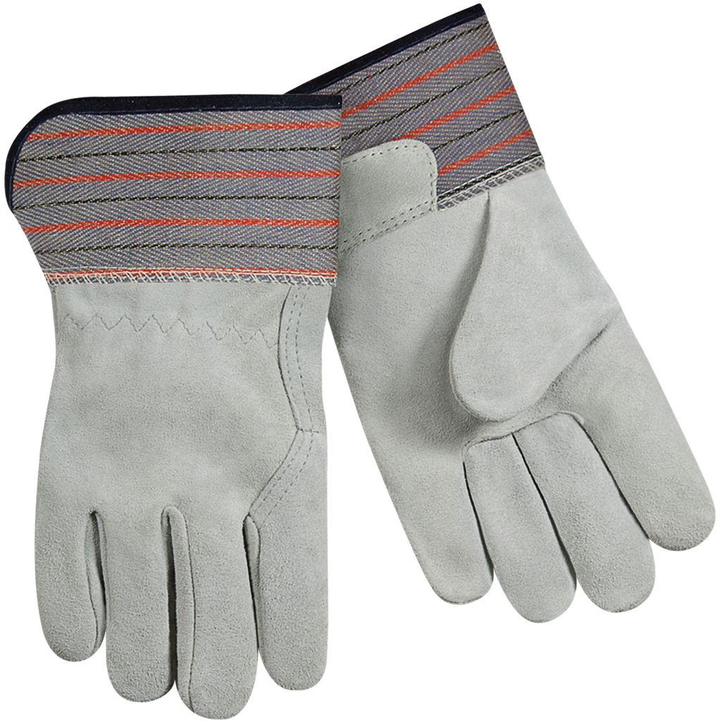 Steiner 02299E Standard Split Cowhide Leather Palm Work Gloves - Full Leather Back, Short Cuff (Pair)