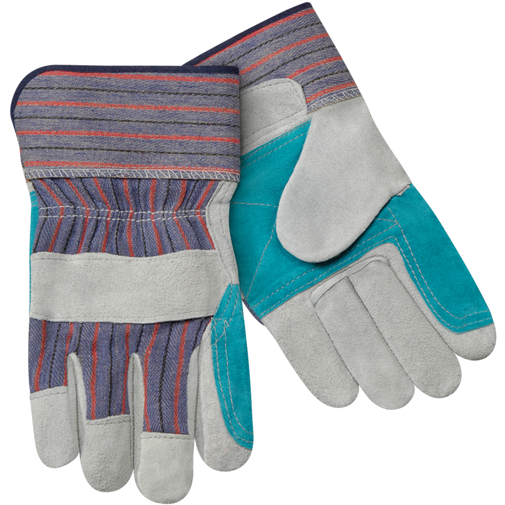 Steiner 022DPE Economy Split Cowhide Double Leather Palm Work Gloves - Short Cuff (Pair)