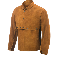 9212 Premium Side Split Cowhide Welding Cape Sleeves With 14" Bib