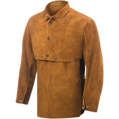 9213 Premium Side Split Cowhide Welding Cape Sleeves With 19" Bib