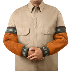 92182 Premium Leather Sleeves, Wide Cuff Elastic - 18" (Pair)