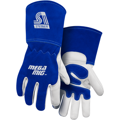 Steiner 0255 MegaMIG™ Premium Heavyweight Grain Goatskin With Split Cowhide Back MIG Welding Gloves (Pair)