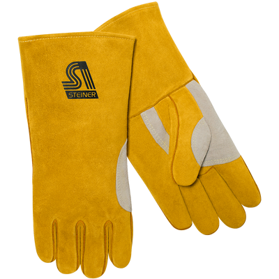 Steiner 021NT Natural Thumb™ Premium Side Split Cowhide Stick Welding Gloves - Heat Resistor™ Triple