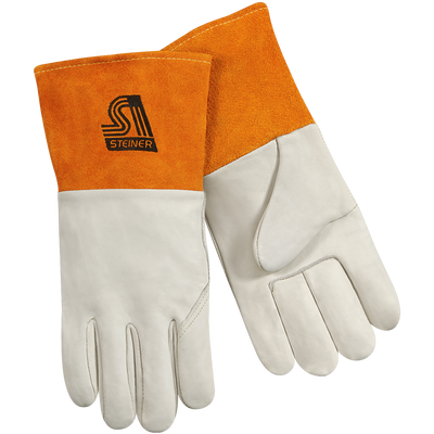 Steiner 0207 Grain Cowhide MIG Welding Gloves - Unlined, Long Cuff (Pair)
