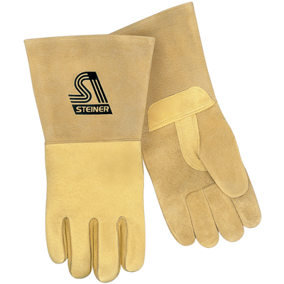 Steiner P750 Premium Reverse Grain Pigskin MIG Welding Gloves - Unlined Palm, Thermocore™ Foam Back (Pair)