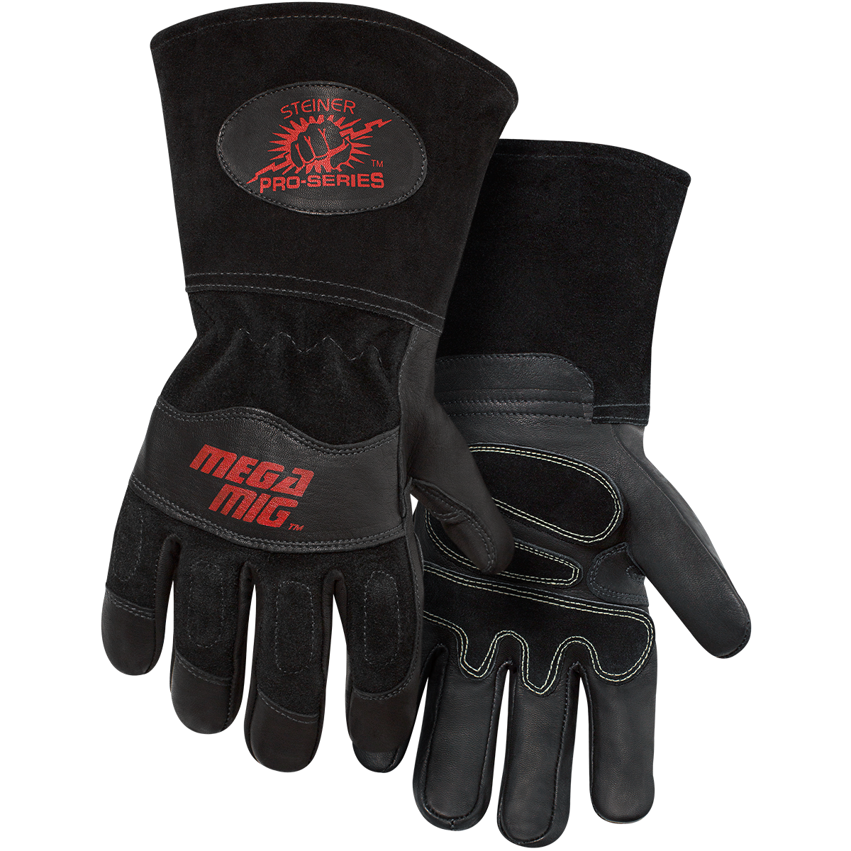Steiner 0235 Pro-Series™ MegaMIG™ Premium Heavyweight Grain Goatskin & Split Cowhide Back MIG Welding Gloves (1 Pair)