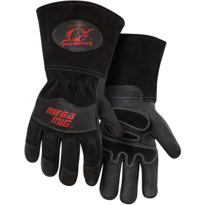 Steiner 0235 Pro-Series™ MegaMIG™ Premium Heavyweight Grain Goatskin & Split Cowhide Back MIG Welding Gloves (Pair)