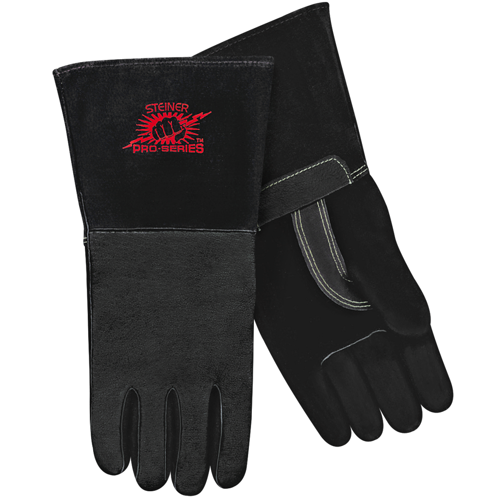 Steiner P760 Pro-Series™ Premium Grain Pigskin MIG Welding Gloves - Cotton Lined, ThermoCore™ Foam Back, Long Cuff (Pair)