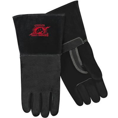 Steiner P760 Pro-Series™ Premium Grain Pigskin MIG Welding Gloves - Cotton Lined, ThermoCore™ Foam Back, Long Cuff (Pair)