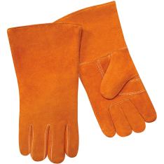 02109 Economy Shoulder Split Cowhide Stick Welding Gloves - Cotton Lined, Polyester Sewn (Pair)