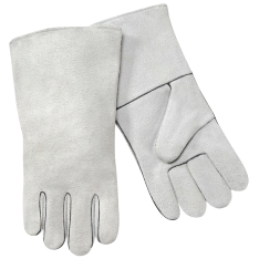 02208 Economy Split Cowhide Stick Welding Gloves - Cotton Lined, Polyester Sewn (Pair)