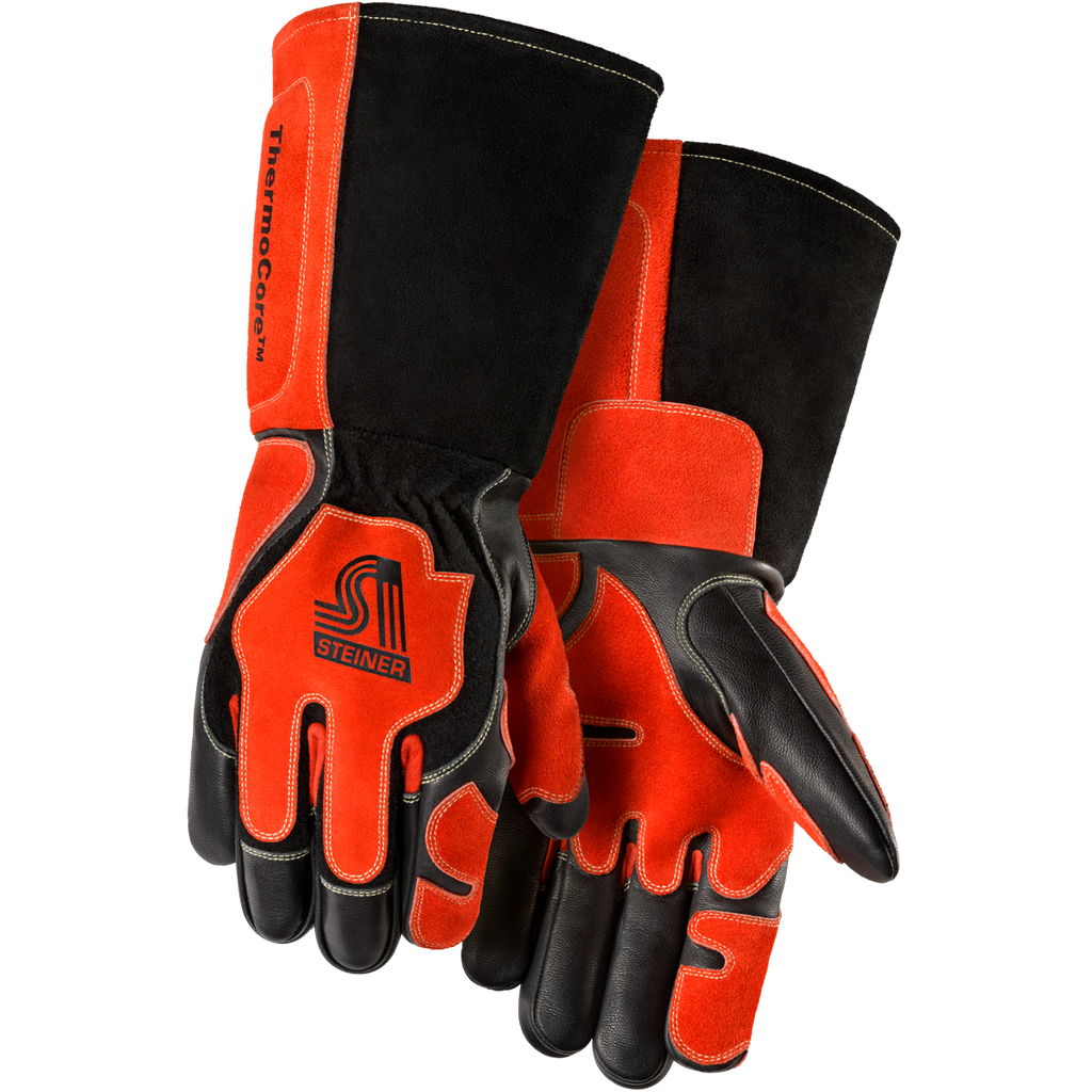 Steiner 0300 Premium Heavyweight Grain Goatskin With Side Split Cowhide Back, Reverse Goatskin Reinforcements MIG/Stick Welding Gloves (Pair)