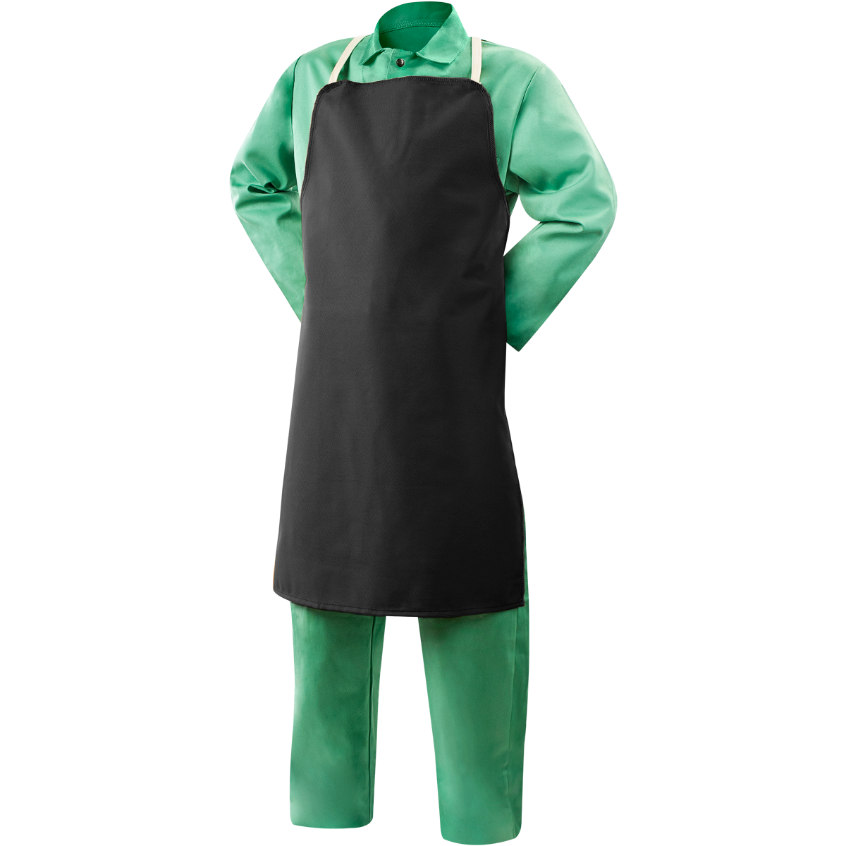 Steiner 10825 9 oz FR Cotton Bib Apron - 36" Black (Each)