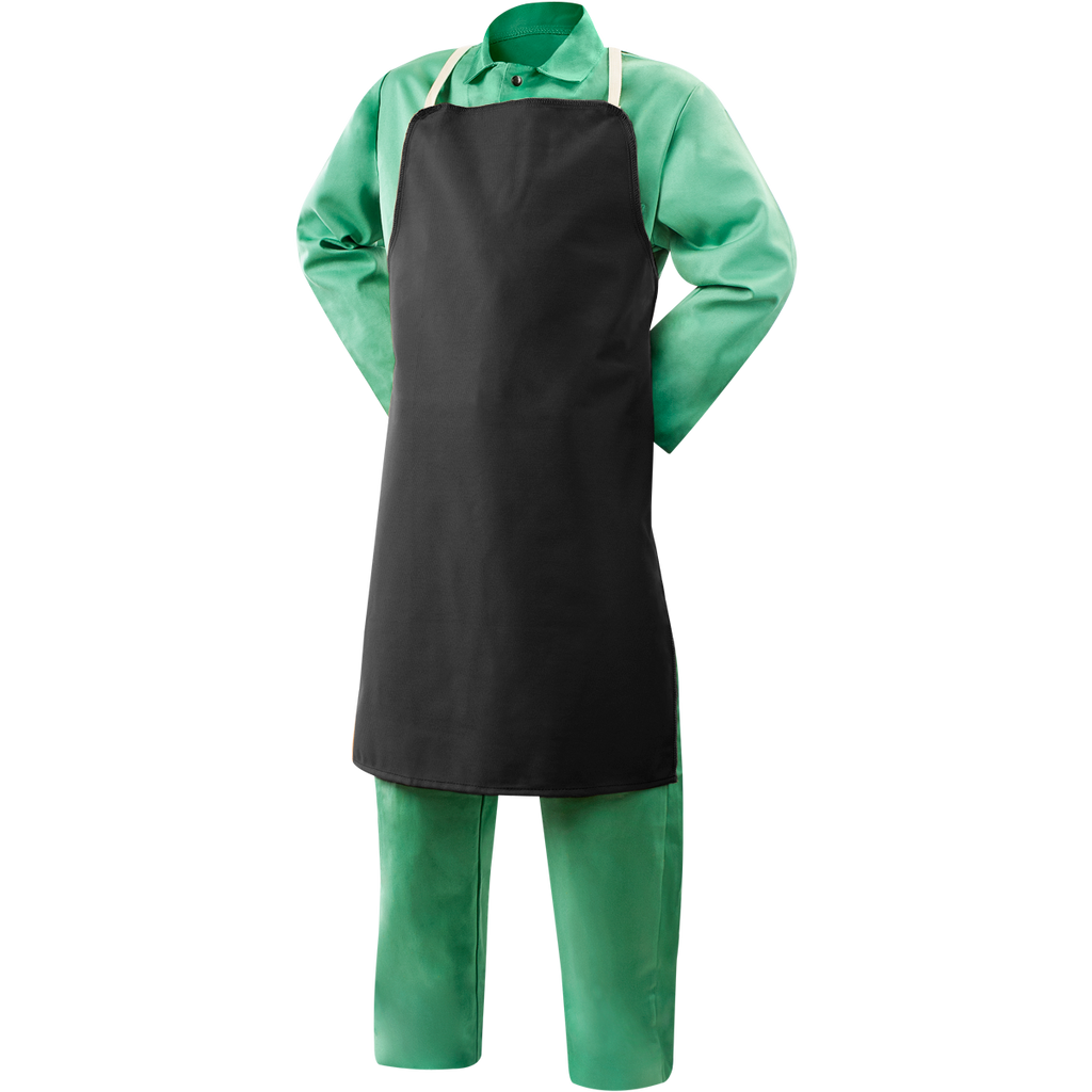 Steiner 10825 9 oz FR Cotton Bib Apron - 36" Black