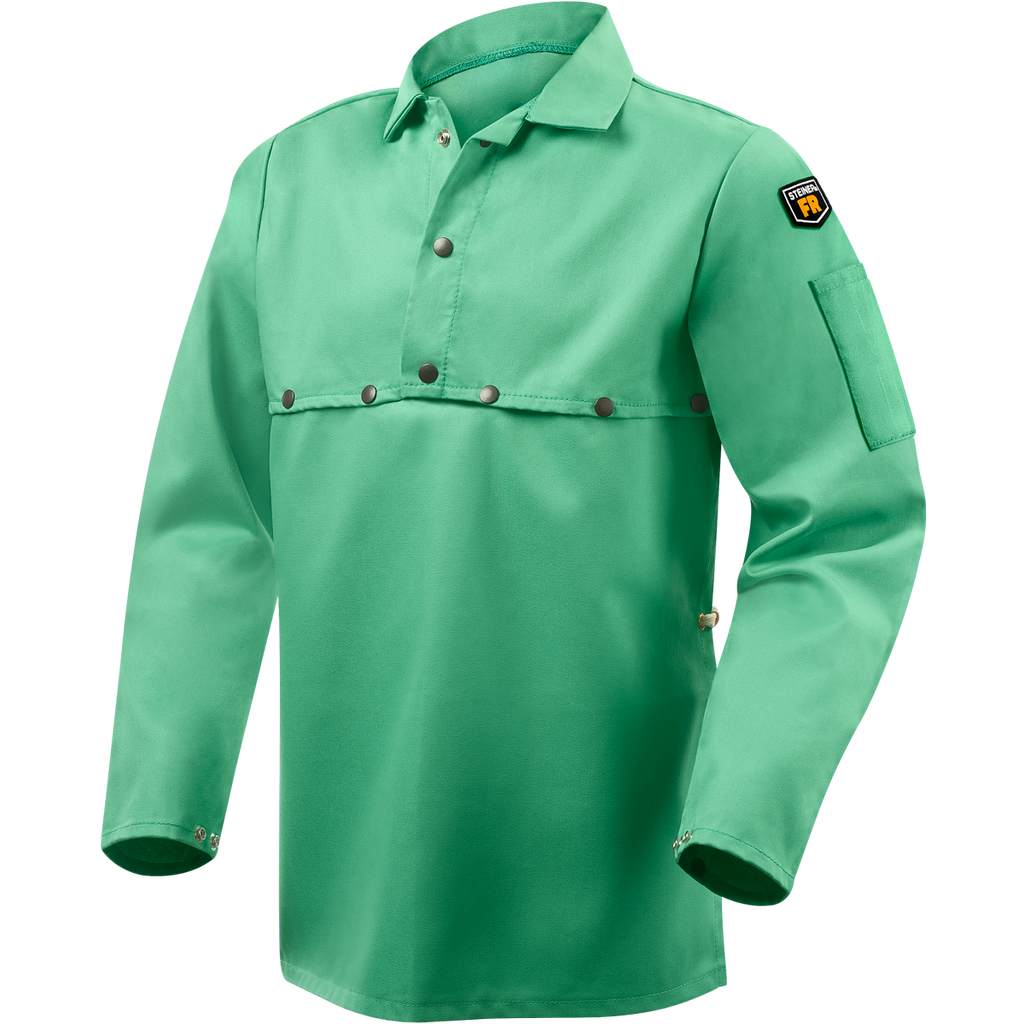 Steiner 1033 9 oz FR Cotton Cape Sleeves With 19" Bib - Green