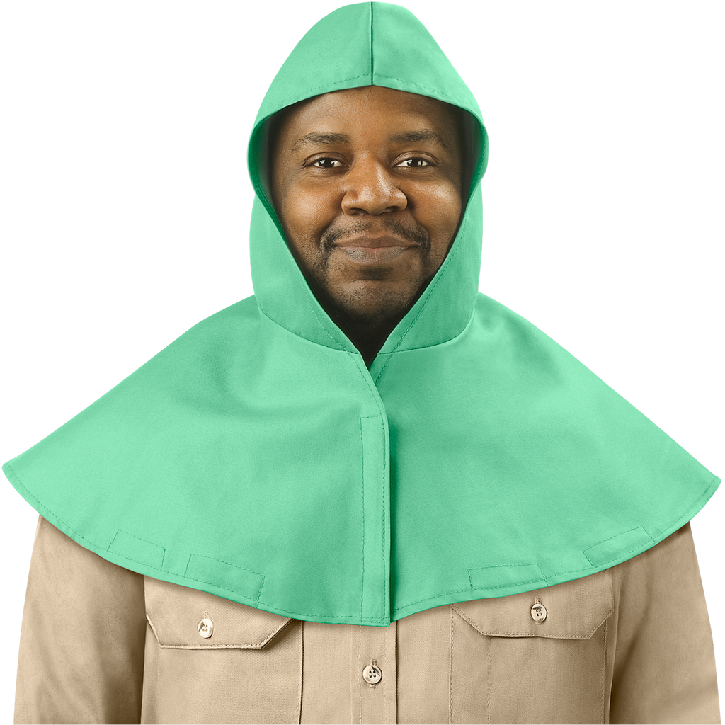 Steiner 11303 9 oz FR Cotton Hood With Neck & Shoulder Drape - Green