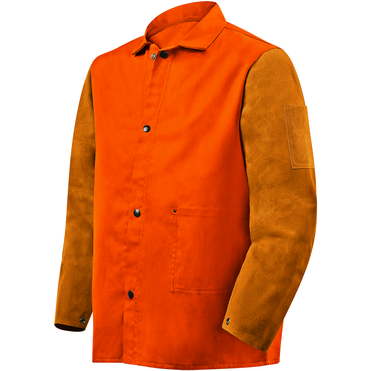 Steiner 1250 Weldlite Plus™ Hybrid 9 oz FR Cotton With Leather Sleeves Jacket - 30" Orange/Rust (Each)