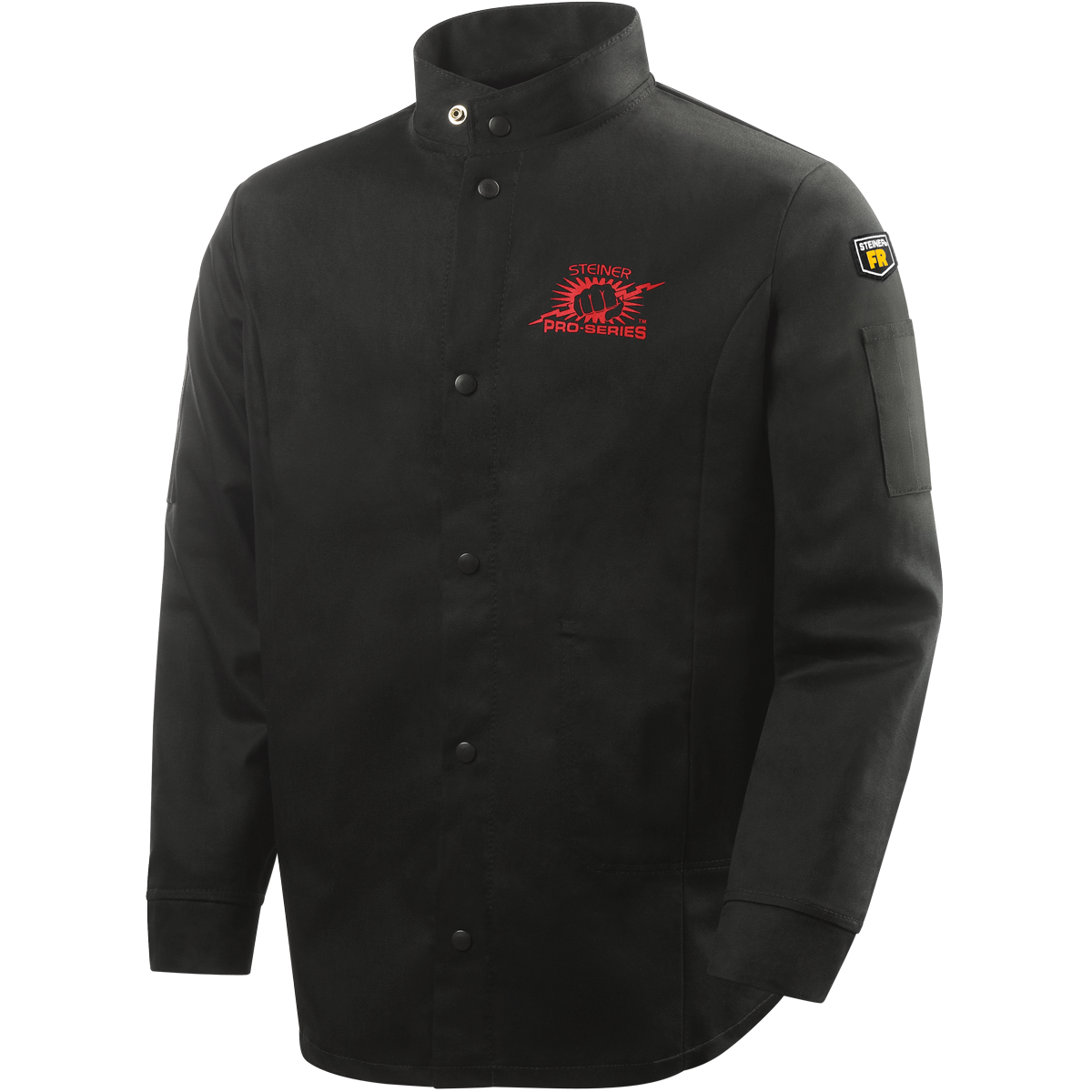 Steiner 1160 9 oz FR Cotton Welding Jacket - 30" Black, Imprint on Back