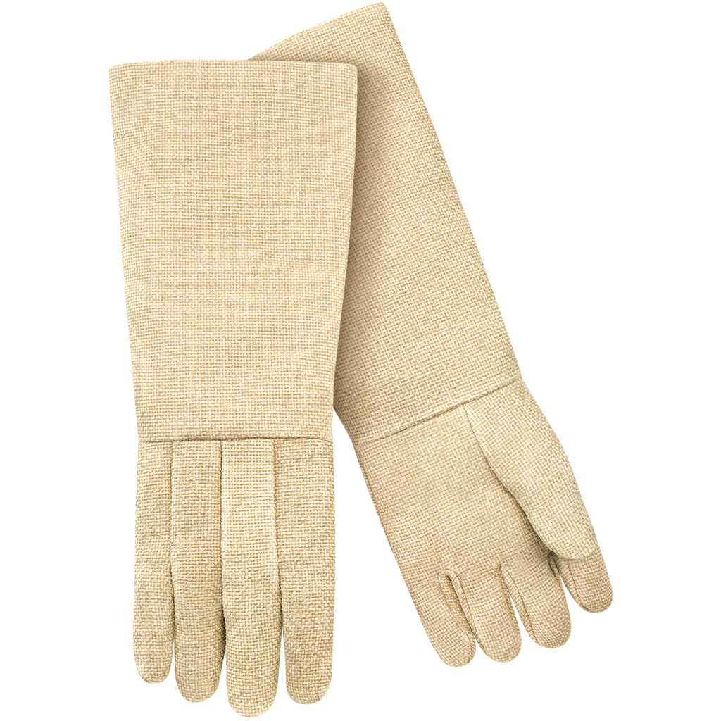 Steiner 07123 35 oz Vermiculite Coated Fiberglass Thermal Protective Gloves, Wool Insulated Lining, 23" Length (Pair)