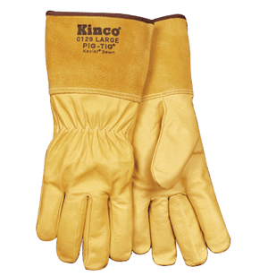 Kinco 0129 Tig Welders Golden Premium Full Grain Pigskin  Heat-Resistant Gloves (One Dozen)