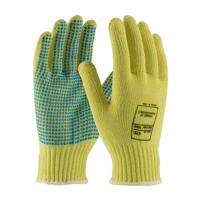 PIP 08-K300PD  Kut Gard Seamless Knit Kevlar Glove with PVC Dot Grip - Medium Weight (One Dozen)