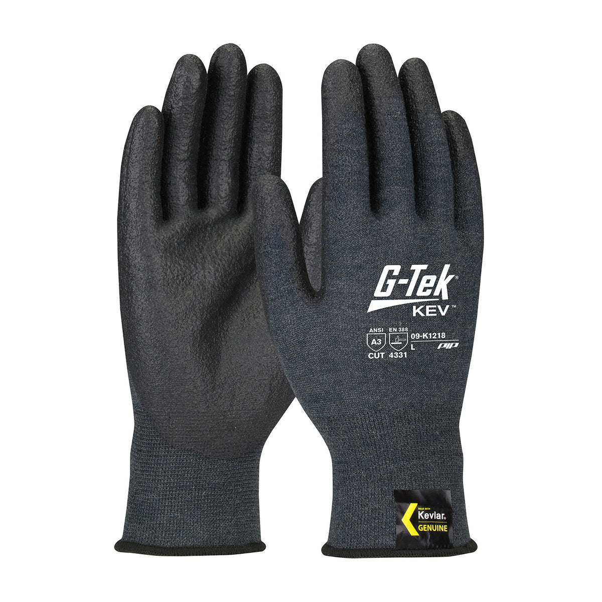 PIP 09-K1218 G-Tek KEV NeoFoam Coated Palm and Fingers - Touchscreen Compatible Safety Glove (One Dozen)