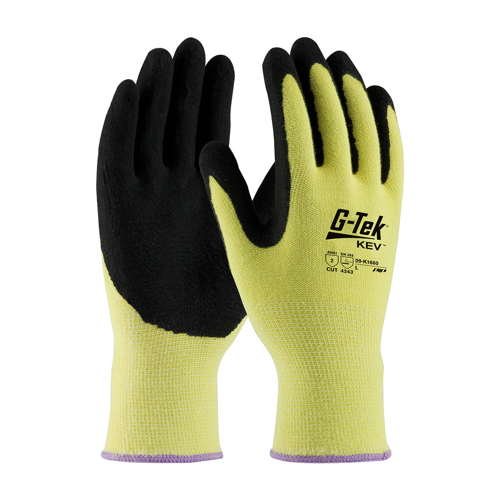 PIP 09-K1660 G-Tek KEV Seamless Knit Kevlar with Double-Dipped Nitrile Coated MicroSurface Grip Medium Weight Safety Glove(One Dozen)