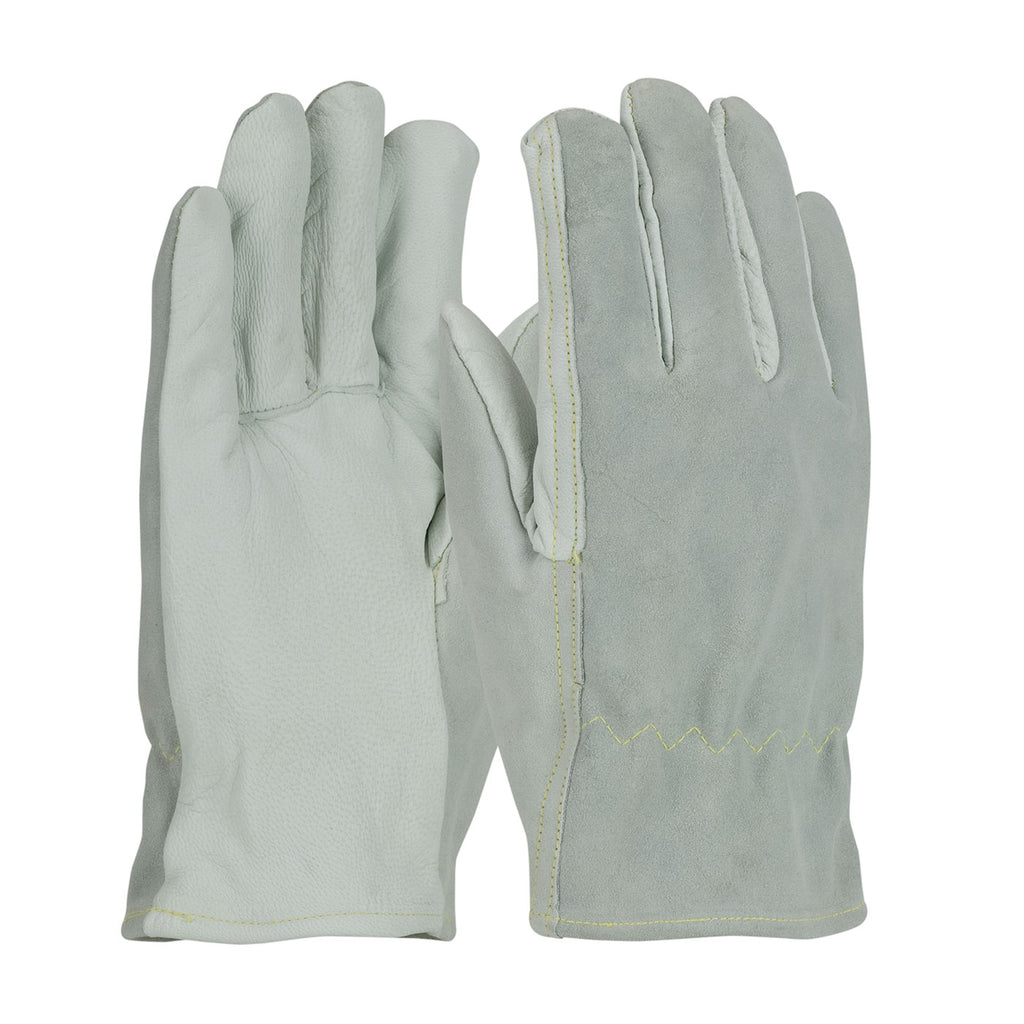 PIP 09-K3720 Top Grain Goatskin/Split Cowhide Leather Drivers Glove with Kevlar Liner - Straight Thumb (One Dozen)