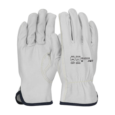 PIP 09-LC418 Premium Grade Top Grain Goatskin Leather Drivers with Aramid Blend Lining Keystone Thumb Glove (One Dozen)