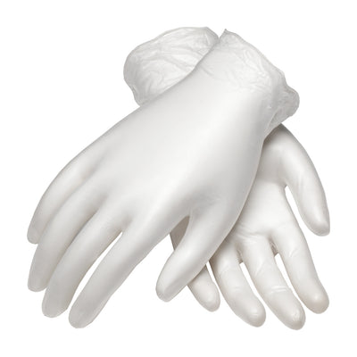 PIP 100-2824 CleanTeam Single Use Class 10 Cleanroom Vinyl Glove with Finger Textured Grip - 9.5