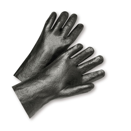 West Chester 1017R 10" PVC Dipped Glove with Interlock Liner and Semi-Rough Finish Gloves (One Dozen)