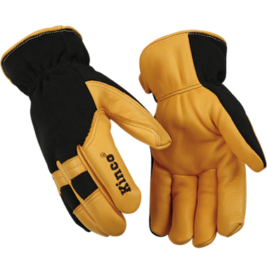 Kinco 101HK Golden Premium Grain Deerskin Easy-On Cuff Thermal Insulation Gloves (3 Pair)