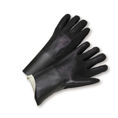 West Chester 1027RF 12" Length PVC Dipped with Interlock Liner and Rough Sandy Finish Gloves (One Dozen)