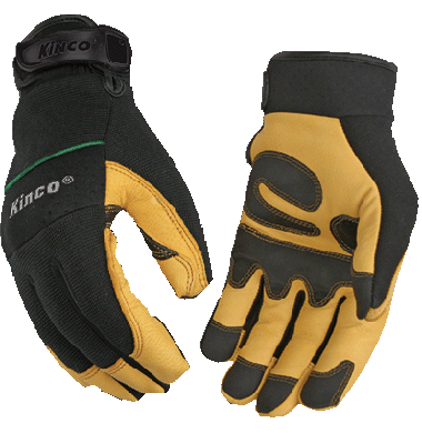 Kinco 102HK Golden Premium Grain Goatskin Palm with XtremeGRIP Thermal Insulation Drivers Gloves (3 Pair)