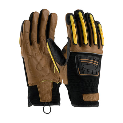 PIP 120-4150 Maximum Safety Reinforced Goatskin Leather Palm Kevlar Lining TPR Dorsal Impact Protection Glove (One Dozen)
