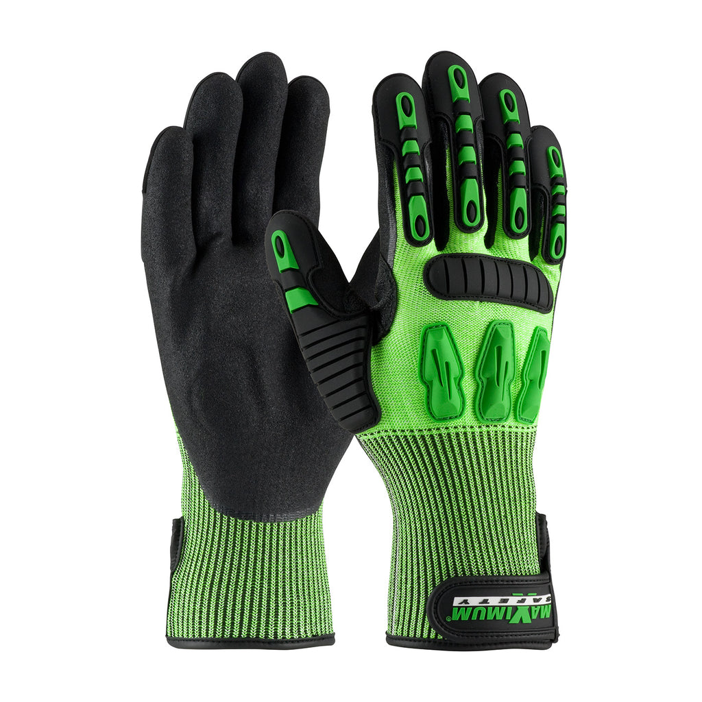 PIP 120-5130 Maximum Safety TuffMax3 Seamless Knit HPPE Blend with Nitrile Grip and TPR Impact Protection Gloves (One Dozen)