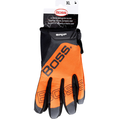 Boss 120-MG1240T Synthetic Microfiber Palm with Silicone Grip and Hi-Vis Mesh Fabric Back (One Dozen)