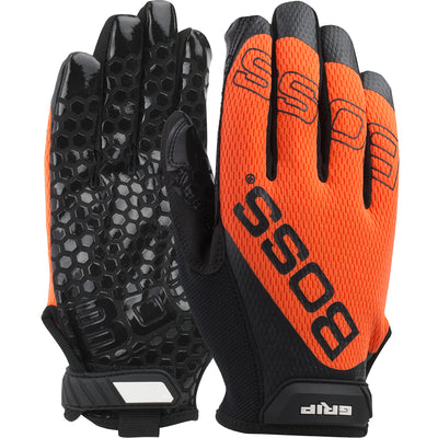Boss 120-MG1240T Synthetic Microfiber Palm with Silicone Grip and Hi-Vis Mesh Fabric Back (One Dozen)