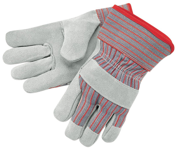 MCR Safety 1200 2.5 Inch Rubberized Safety Cuff Split Leather Palm Work Gloves (One Dozen)