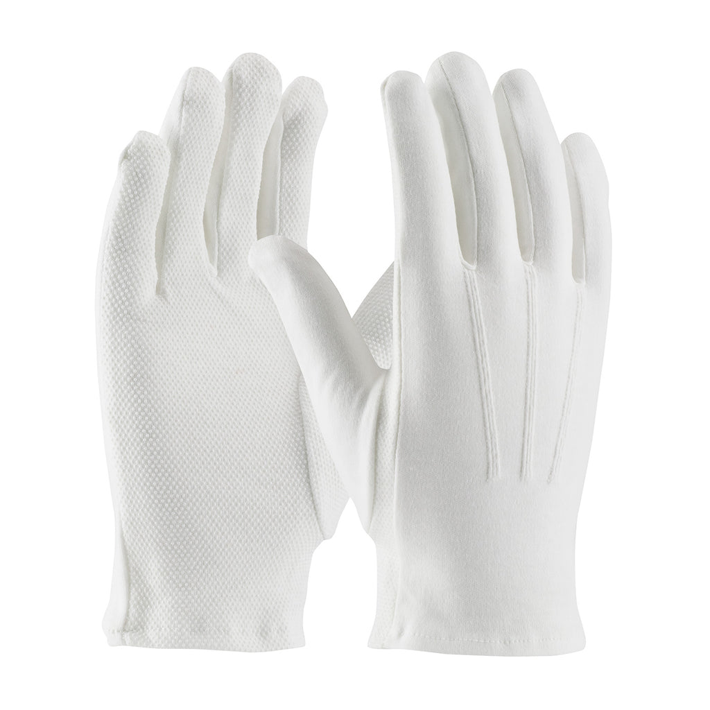 PIP 130-100WMPD Cabaret Cotton Dress Dotted Palm Gloves (One Dozen)