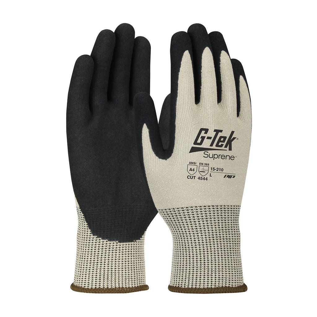 G-Tek Suprene 15-210 Seamless Knit Blended Glove with Nitrile Coated MicroSurface Grip on Palm and Fingers (One Dozen)