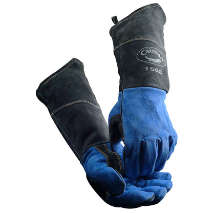 Caiman 1508 18" Premium Split Cowhide MIG/Stick Welder's Glove with Fleece Lining w/ Scalloped Cuff Safety Glove (1 Pair)