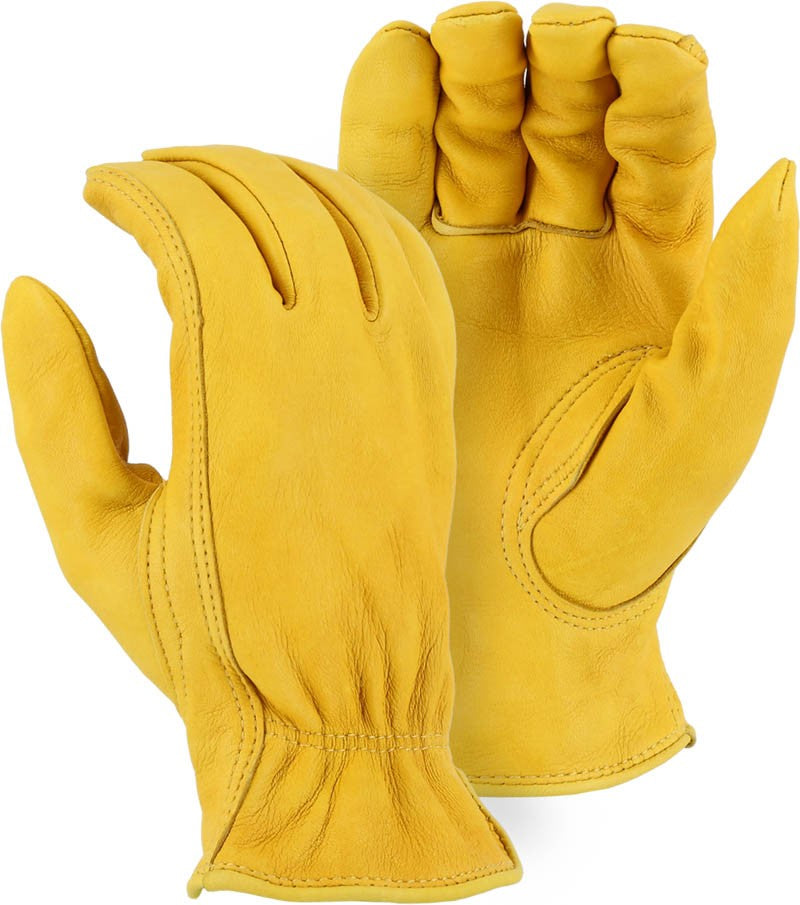 Majestic 1541B Superior B Grade Shirred Elastic Back Deerskin Drivers Glove (One Dozen)