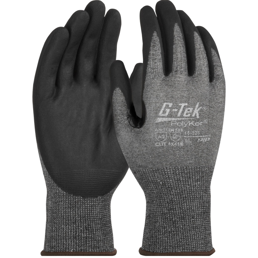 G-Tek PolyKor 16-328  Seamless Knit  Blended Glove with Nitrile Coated Foam Grip Touchscreen Compatible (One Dozen)
